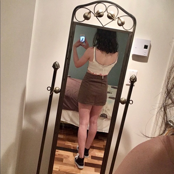 Forever 21 Dark Green Mini Skirt size small - Picture 5 of 7